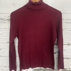 Mark Shale Women's Burgundy 100% Silk Sweater | Turtleneck
